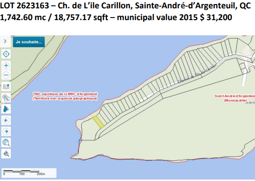 LOT 2623163 — Ch. de l’Île Carillon, Saint-André-d’Argenteuil