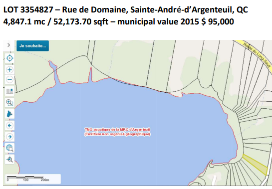 LOT 3354827 — Rue du Domaine, Saint-André-d’Argenteuil